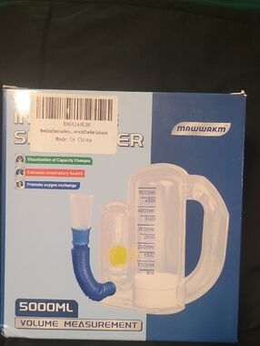 Mawwkm 5000ml Respiratory Volume Trainer - Clear/Blue